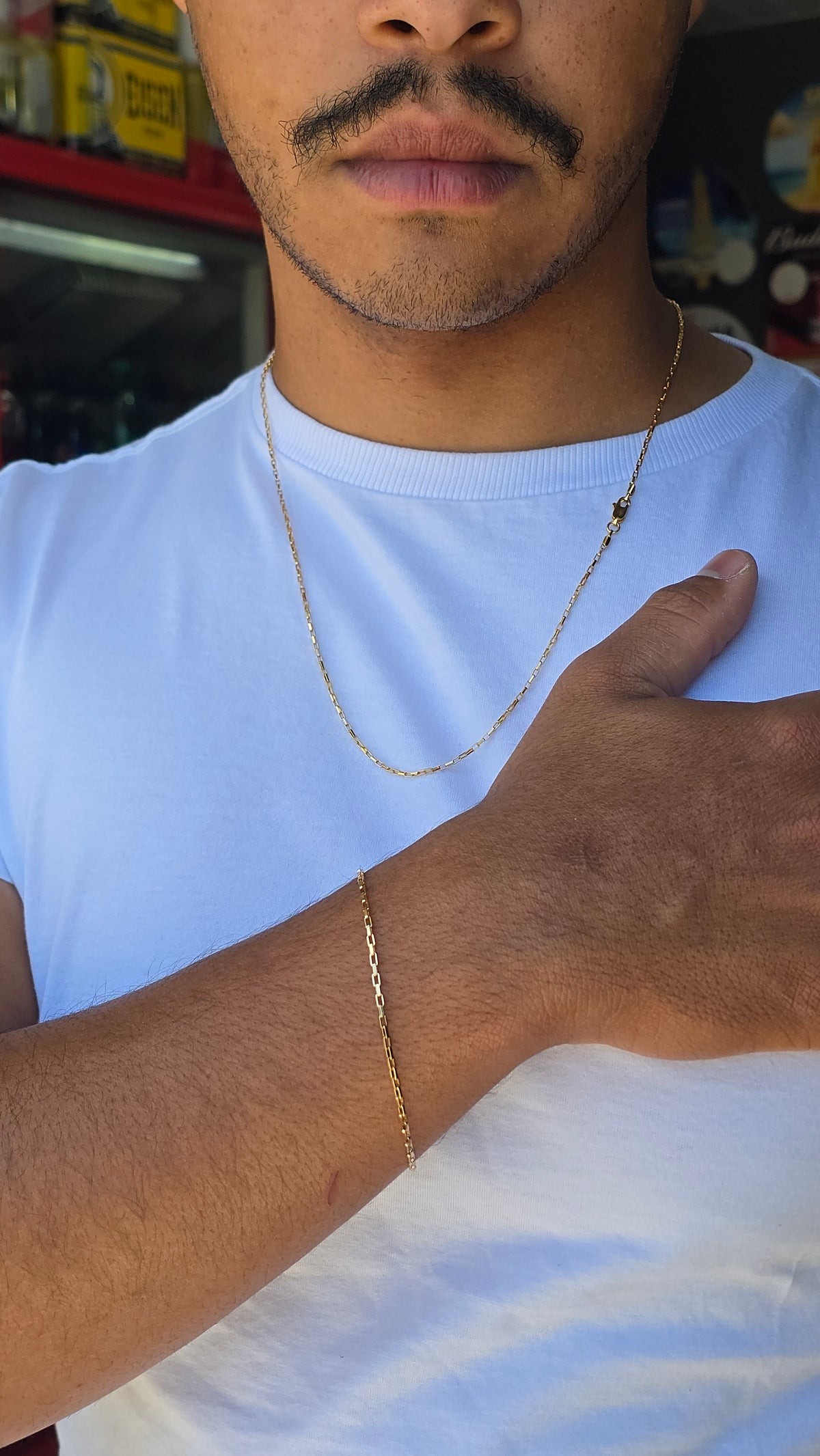 Pulseira Tijolinho 1,5mm Banhado a Ouro 18k