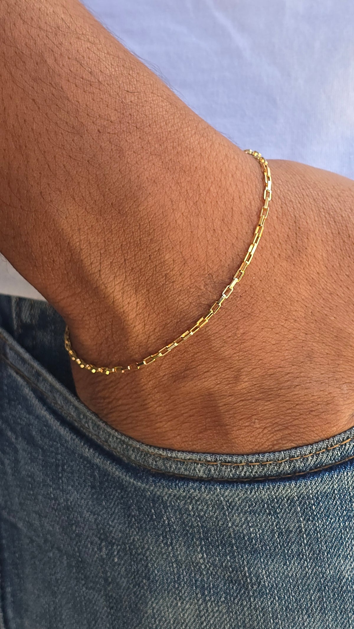 Pulseira Tijolinho 1,5mm Banhado a Ouro 18k