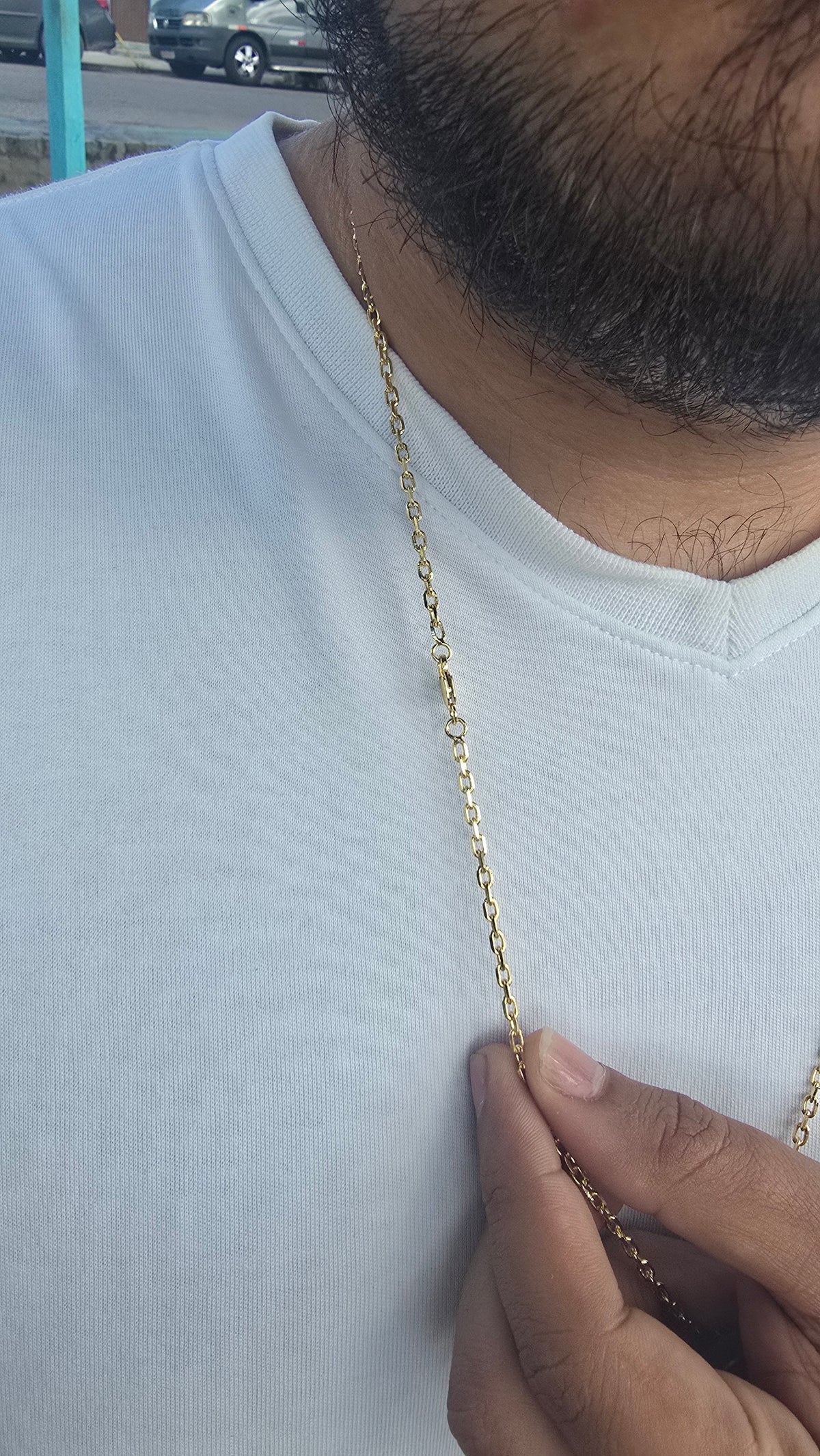 Corrente Cadeado 3mm + Pingente São Jorge Banhado a Ouro 18k